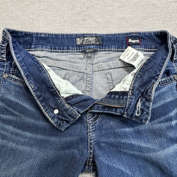 Silver Womens Size W31/L33 Blue Suki Mid Rise Slim Boot Jeans Super Stretch - Picture 5 of 14
